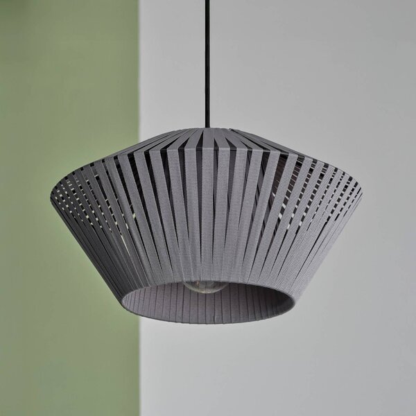 Závesné svietidlo OSRAM Decor Stripes Ø 30,5 cm, sivá, textil, E27, Hliník / sivá / zinok, Obývacia izba / jedáleň, Textil / látka / hodváb, Závesné svietidlo