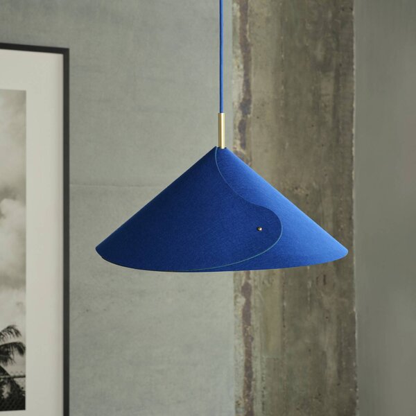 OSRAM závesné svietidlo Decor Flip, modré, plsť, E14, nastaviteľné, Modrá, Obývacia izba / jedáleň, Textil / látka / hodváb, Závesné svietidlo