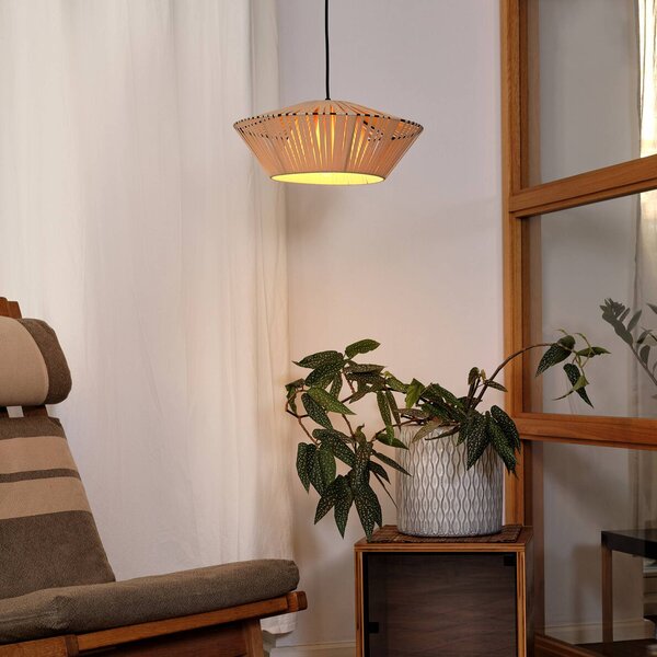 OSRAM závesné svietidlo Decor Stripes Ø 40,5 cm, béžová, textil, E27, Krémová / jantárovo žltá, Obývacia izba / jedáleň, Textil / látka / hodváb, Závesné svietidlo
