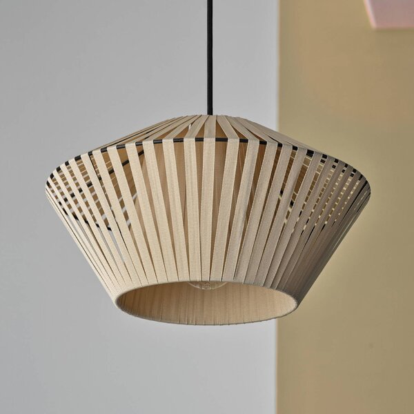 OSRAM závesné svietidlo Decor Stripes Ø 30,5 cm, béžová, textil, E27, Krémová / jantárovo žltá, Obývacia izba / jedáleň, Textil / látka / hodváb, Závesné svietidlo