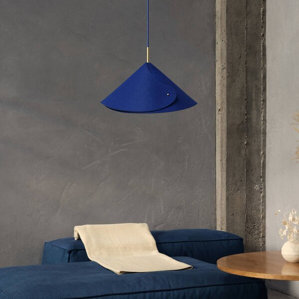 OSRAM závesné svietidlo Decor Flip, modré, plsť, E14, nastaviteľné, Modrá, Obývacia izba / jedáleň, Textil / látka / hodváb, Závesné svietidlo