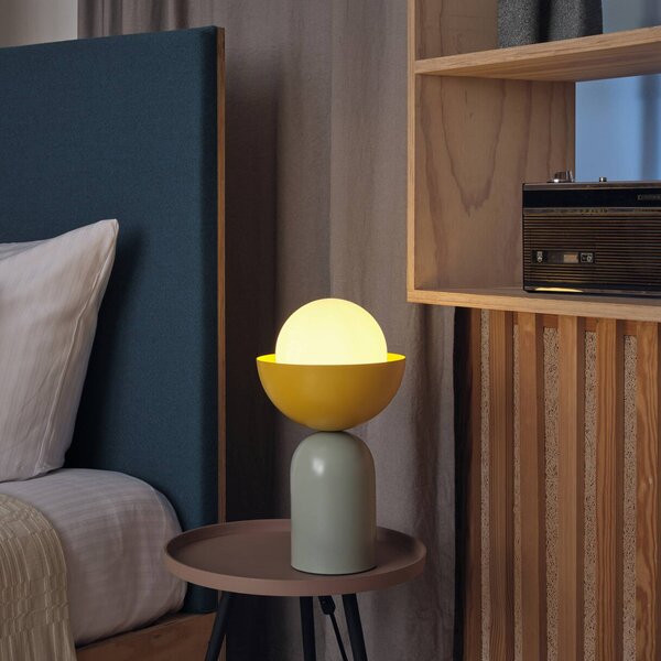 Stolová lampa OSRAM Decor Bowl, zelená/žltá, oceľ, E14, Zelená, Obývacia izba / jedáleň, kov, Moderný, Stojacie svietidlo