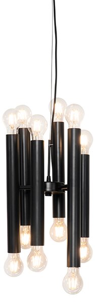 Art Deco závesná lampa čierna 12-svetlá - Tubi