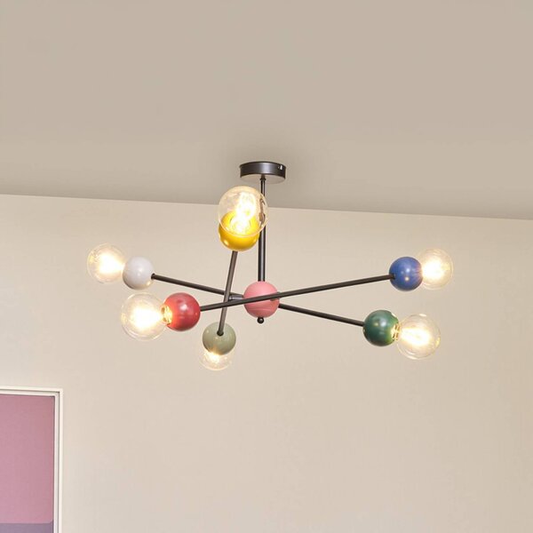 Stropné svietidlo OSRAM Decor Bubble, 6-pl., oceľ, farebné, E27, Viacfarebné, Obývacia izba / jedáleň, kov, Moderný, Stropné svetlo
