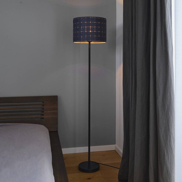 Stojacia lampa OSRAM Decor Felt Weaving Cans, sivá, 1-pl., E27, Hliník / sivá / zinok, Obývacia izba / jedáleň, Textil / látka / hodváb, Stojaca lampa