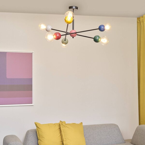 Stropné svietidlo OSRAM Decor Bubble, 6-pl., oceľ, farebné, E27, Viacfarebné, Obývacia izba / jedáleň, kov, Moderný, Stropné svetlo