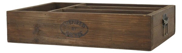 Úložný drevený box s priehradkami Nature 40 cm