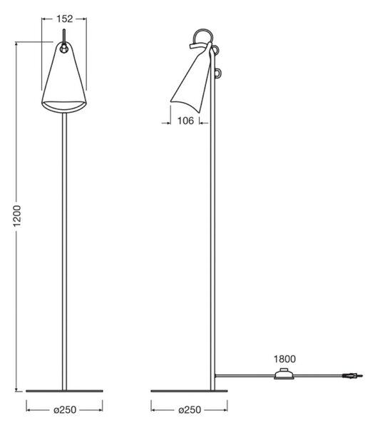 Stojacia lampa OSRAM Decor Bell, čierne, oceľ, výška 120 cm, Čierna, Obývacia izba / jedáleň, kov, Moderný, Stojaca lampa