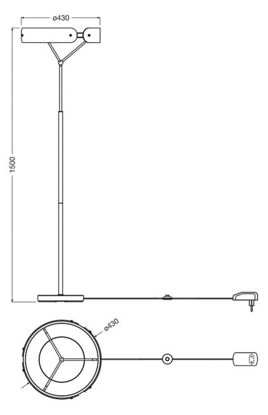 OSRAM LED stojacia lampa Decor Curve Felt, sivá, plsť, 3 000 K, Hliník / sivá / zinok, Obývacia izba / jedáleň, Textil / látka / hodváb, Moderný, Stojaca lampa
