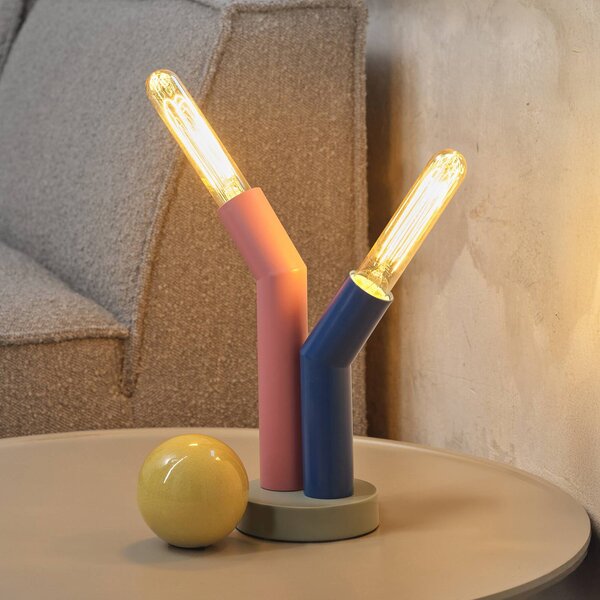 OSRAM stolová lampa Decor Straw, 2-pl., farebná, oceľ, E27, Viacfarebné, Obývacia izba / jedáleň, kov, Moderný