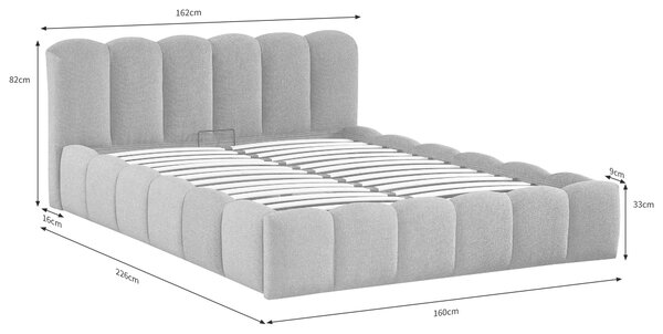 ČALÚNENÁ POSTEĽ, 140/200 cm, sivá Livetastic - Online Only spálne, Online Only