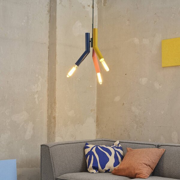 OSRAM závesné svietidlo Decor Straw, 3-pl., oceľ, farebné, E27, Viacfarebné, Obývacia izba / jedáleň, kov, Moderný, Závesné svietidlo