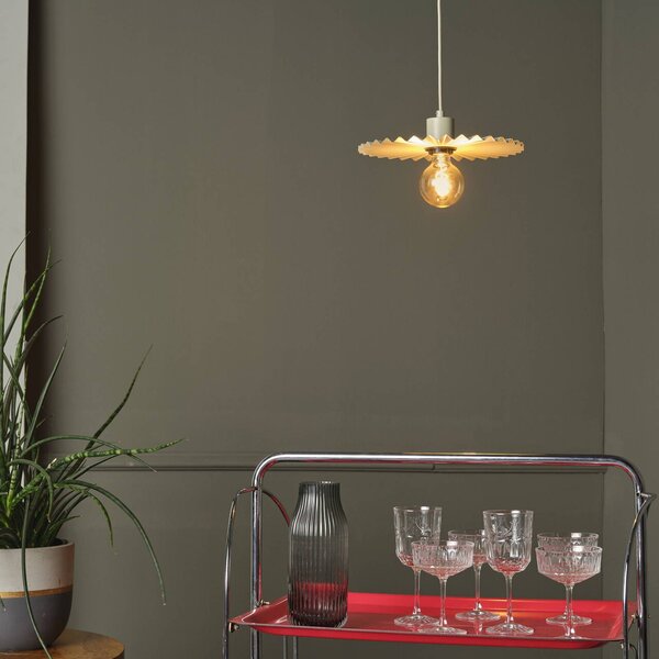 OSRAM závesné svietidlo Decor Plissee, béžové, oceľ, E27, Krémová / jantárovo žltá, Obývacia izba / jedáleň, kov, Moderný, Závesné svietidlo