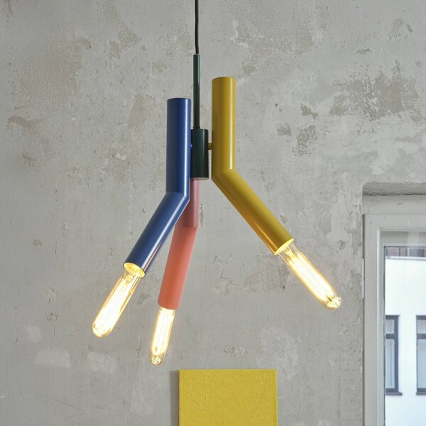 OSRAM závesné svietidlo Decor Straw, 3-pl., oceľ, farebné, E27, Viacfarebné, Obývacia izba / jedáleň, kov, Moderný, Závesné svietidlo