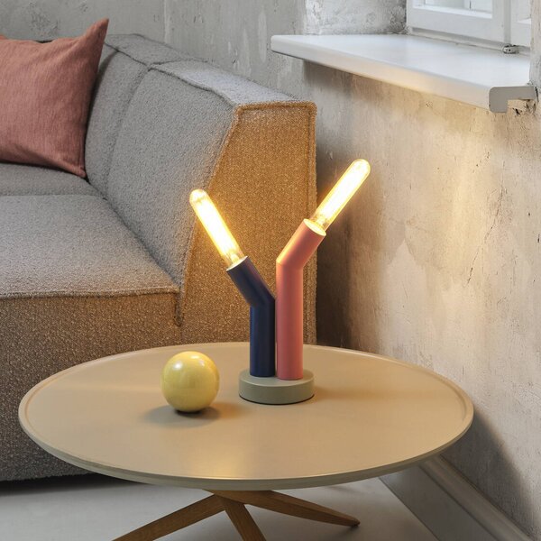 OSRAM stolová lampa Decor Straw, 2-pl., farebná, oceľ, E27, Viacfarebné, Obývacia izba / jedáleň, kov, Moderný