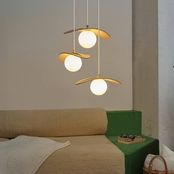 OSRAM závesné svietidlo Decor Pearl, 3-pl., béžové, plsť, G9, Krémová / jantárovo žltá, Obývacia izba / jedáleň, Textil / látka / hodváb, Moderný, Závesné svietidlo
