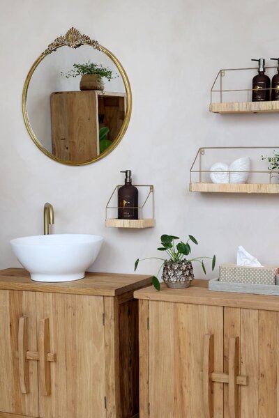 Kovová polička s výpletom Wicker 20 cm