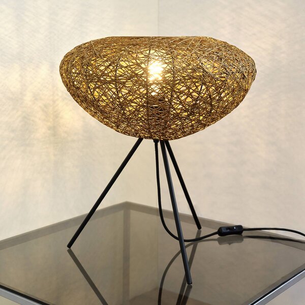 OSRAM stolová lampa Decor Paper Drop, Tripod., béžová, E27, Hnedá / hrdzavá, Obývacia izba / jedáleň, Papier / lunolit / lunopal, Vidiecky / Rustikálny, Stojacie svietidlo