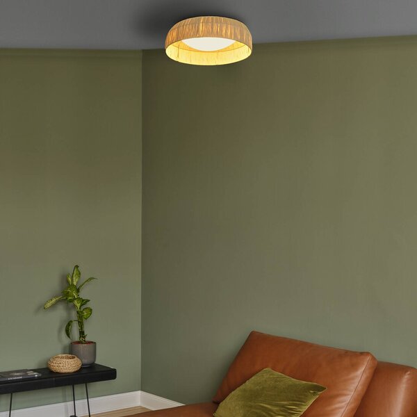 OSRAM stropné LED svetlo Decor Bamboo Paper, Ø 50 cm, bambus, Hnedá / hrdzavá, Obývacia izba / jedáleň, Bambus, Vidiecky / Rustikálny, Závesné svietidlo