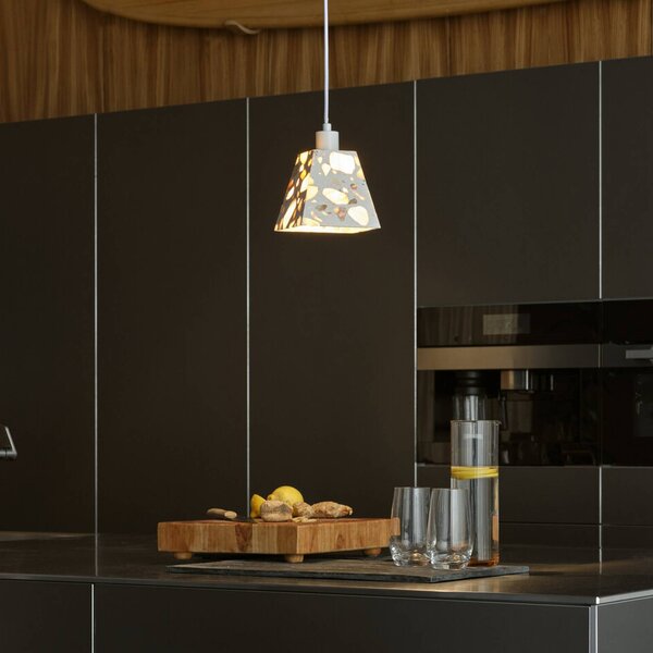 Závesné svietidlo OSRAM Decor Gleam Weight, Terrazzo, béžová, E14, Obývacia izba / jedáleň, Kameň, Závesné svietidlo