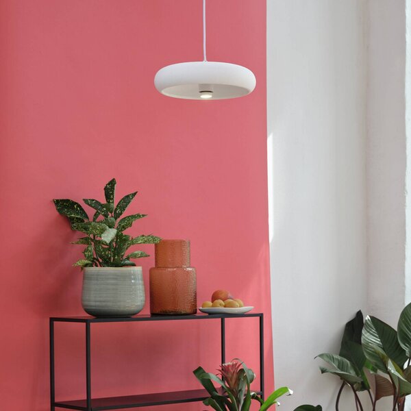 Závesné svietidlo OSRAM Decor Plaster Pure, sadra, Ø 30 cm, E27, Biela / opálová, Obývacia izba / jedáleň, Sadra / hlina, Závesné svietidlo