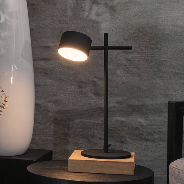 OSRAM stolová LED lampa Decor Kyoto, hliník, čierna, stmievateľné, Čierna, Obývacia izba / jedáleň, Hliník, Moderný, Stojacie svietidlo