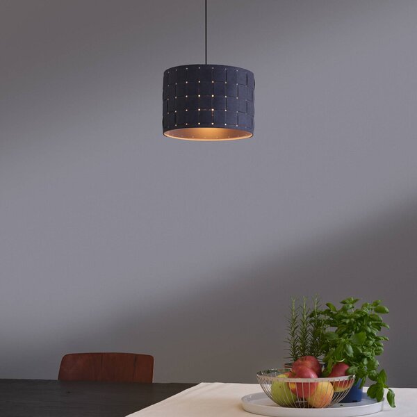 OSRAM závesné svietidlo Decor Felt Weaving, Ø 28 cm, sivá, plsť E27, Hliník / sivá / zinok, Obývacia izba / jedáleň, Textil / látka / hodváb, Závesné svietidlo