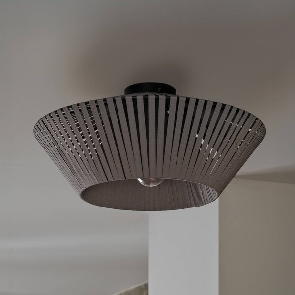Stropné svietidlo OSRAM Decor Stripes sivé, Ø 40,5 cm, textil, E27, Hliník / sivá / zinok, Obývacia izba / jedáleň, Textil / látka / hodváb