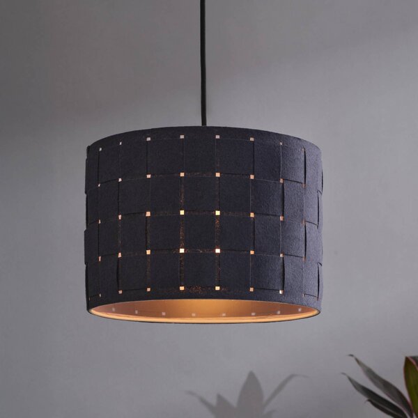 OSRAM závesné svietidlo Decor Felt Weaving, Ø 28 cm, sivá, plsť E27, Hliník / sivá / zinok, Obývacia izba / jedáleň, Textil / látka / hodváb, Závesné svietidlo