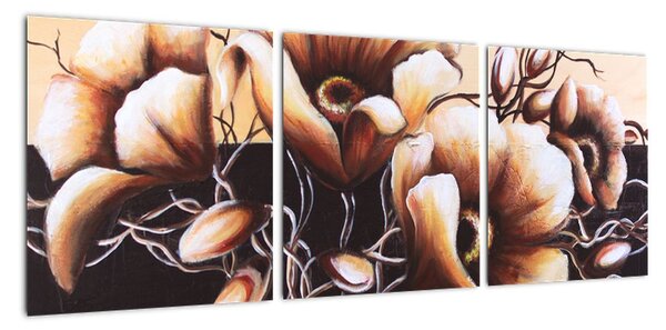 Abstraktný obraz kvetín (Obraz 90x30cm)