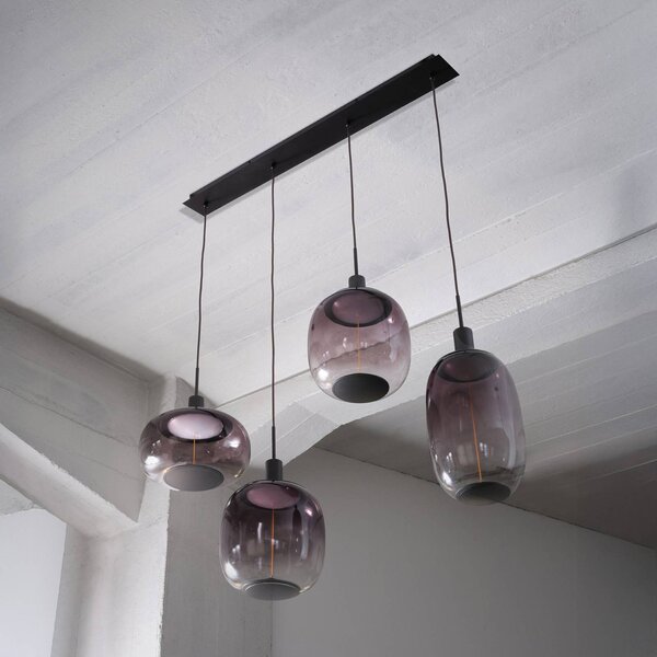 OSRAM závesné svietidlo Decor Needle Linear, sivá, oceľ, 4-pl. E27, Hliník / sivá / zinok, Obývacia izba / jedáleň, kov, Moderný, Závesné svietidlo