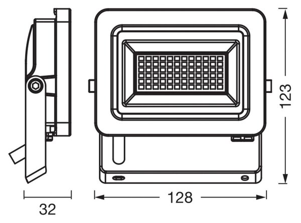 OSRAM LED bodové svetlá Floodlight EA, 15 W, IP65, čierny, hliník, Čierna, Hliník, Vonkajše bodové svietidlo / bodateľné do zeme