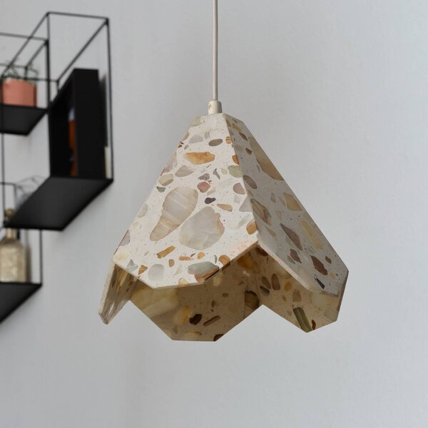 Závesné svietidlo OSRAM Decor Gleam Flower, terazzo, béžová, E27, Obývacia izba / jedáleň, Kameň, Závesné svietidlo