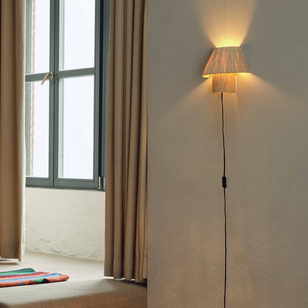 OSRAM nástenné svetlo Decor Bamboo Paper Hut, bambus E27 zástrčka, Hnedá / hrdzavá, Obývacia izba / jedáleň, Bambus, Vidiecky / Rustikálny, Nástenné svietidlo