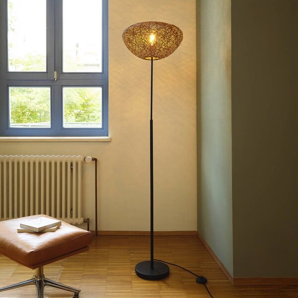 Stojacia lampa OSRAM Decor Paper Drop, papier, béžová, E27, Hnedá / hrdzavá, Obývacia izba / jedáleň, Papier / lunolit / lunopal, Vidiecky / Rustikálny, Stojaca lampa