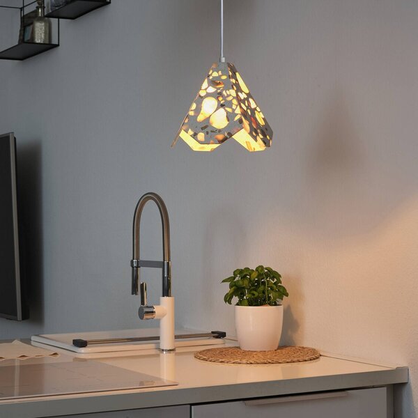 Závesné svietidlo OSRAM Decor Gleam Flower, terazzo, béžová, E27, Obývacia izba / jedáleň, Kameň, Závesné svietidlo