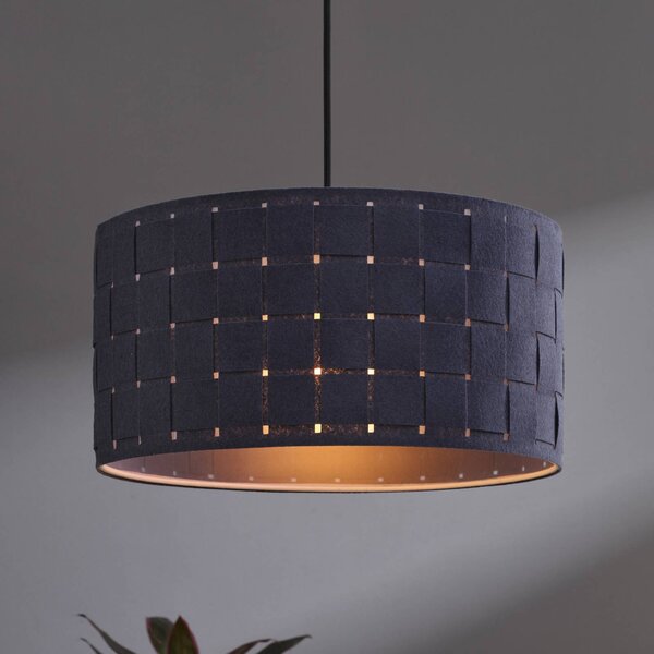 OSRAM závesné svietidlo Decor Felt Weaving, Ø 38 cm, sivá, plsť E27, Hliník / sivá / zinok, Obývacia izba / jedáleň, Textil / látka / hodváb, Závesné svietidlo