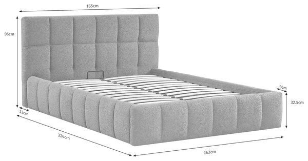 ČALÚNENÁ POSTEĽ, 140/200 cm, sivá Livetastic - Online Only spálne, Online Only