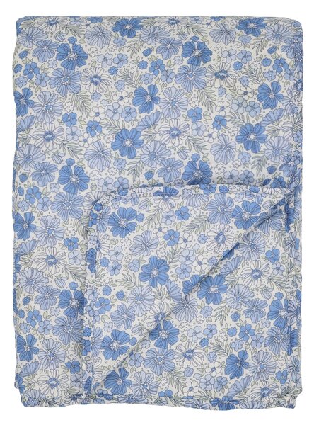 Prešívaný prehoz Aix Flowers/Sky Blue 130 × 180 cm