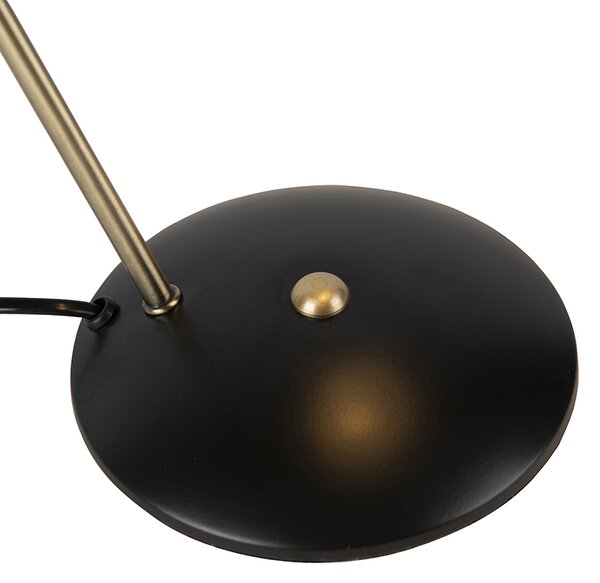Retro stolná lampa čierna s bronzom - Milou
