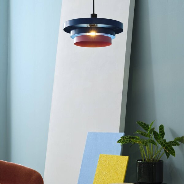 OSRAM závesné svietidlo Decor Layers, modrá/ružová, oceľ, E27, Modrá, Kuchyňa, kov, Moderný, Závesné svietidlo