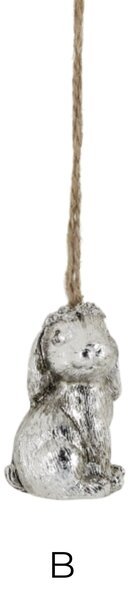 Závesná veľkonočná dekorácia Rabbit Silver B