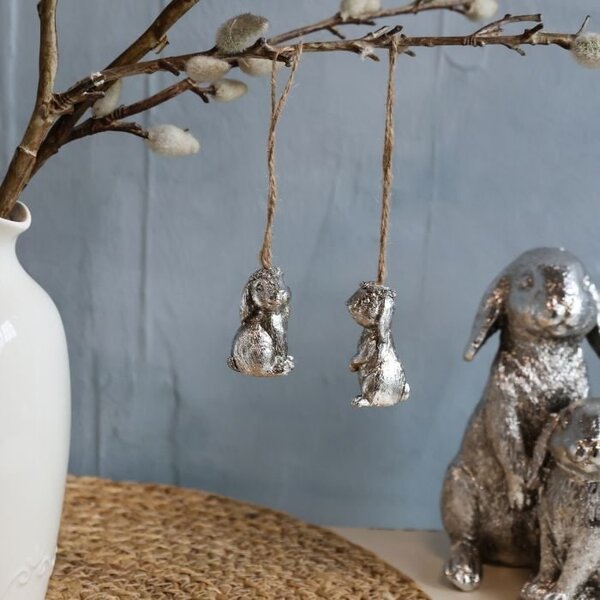 Závesná veľkonočná dekorácia Rabbit Silver B