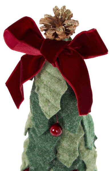 Sada 2 dekoratívnych figúrok vianočný stromček zelená borovicové drevo ručne vyrobené vianočné dekorácie