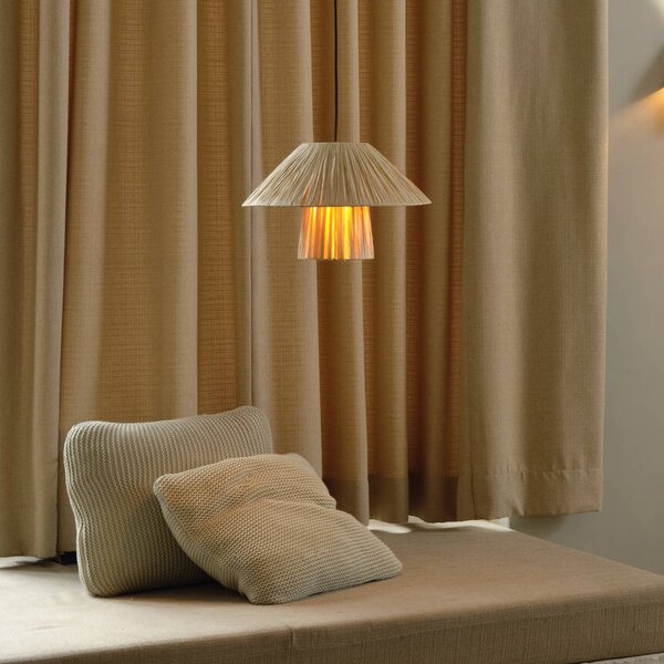 Závesné svietidlo OSRAM Decor Bamboo Paper Hut Ø 40 cm, bambus, E27, Hnedá / hrdzavá, Obývacia izba / jedáleň, Bambus, Vidiecky / Rustikálny, Závesné svietidlo