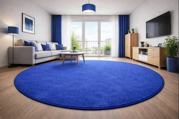 Vopi , AKCIA: 80x80 (průměr) kruh cm Kusový koberec Eton modrý 82 kruh, modrá, obývacia izba