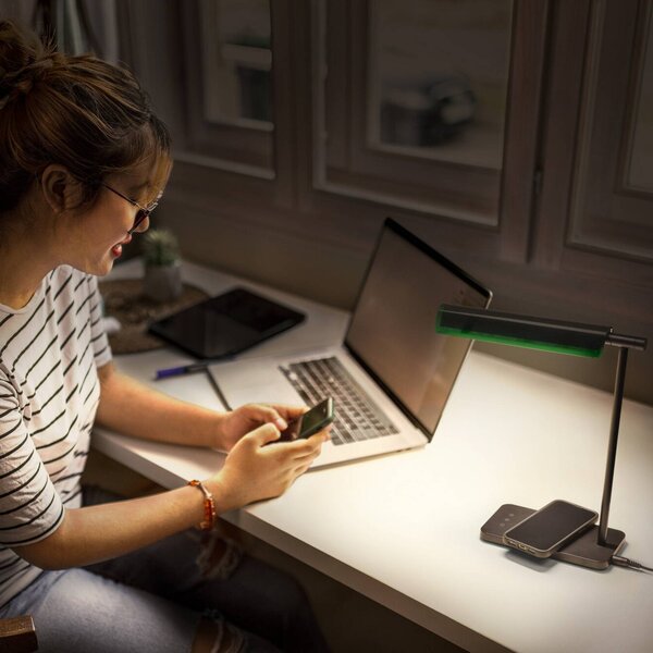 OSRAM stolová LED lampa Office Line Desk Roof čierna, stmievateľné, Čierna, Pracovňa / Kancelária, kov
