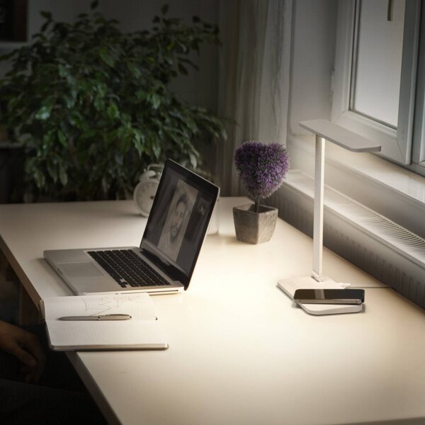 OSRAM stolová LED lampa Office Line Desk Banker, biela, stmievateľné, Biela / opálová, Pracovňa / Kancelária, Hliník