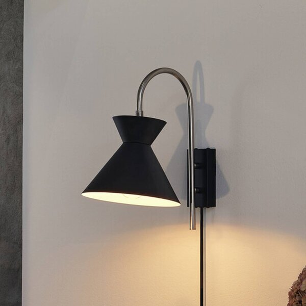 OSRAM nástenné svetlo Decor Waist, oceľ, čierne, zástrčka, Čierna, Obývacia izba / jedáleň, kov, Moderný, Nástenné svietidlo