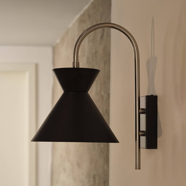 OSRAM nástenné svetlo Decor Waist, oceľ, čierne, zástrčka, Čierna, Obývacia izba / jedáleň, kov, Moderný, Nástenné svietidlo